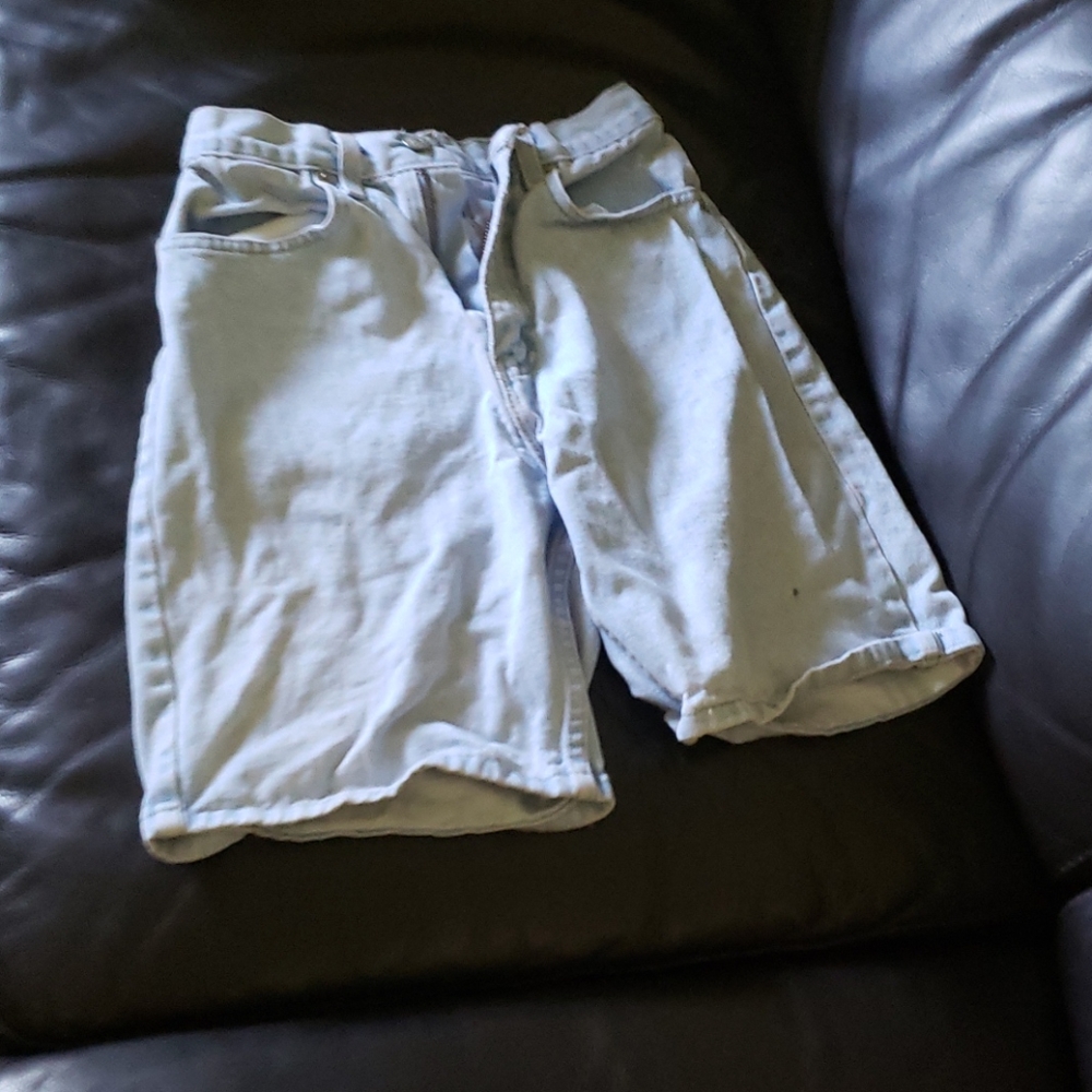 Light wash denim shorts
